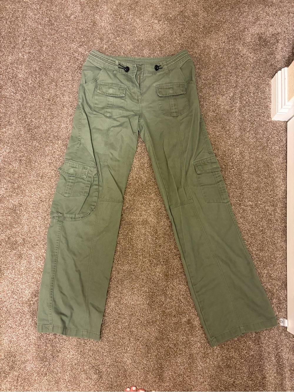Brandy Melville Olive Green Cargo Pants with Utility Pockets